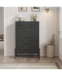 gaomon Tall Multi-Drawer Wooden Bedroom Dresser Freestanding Storage Organizer