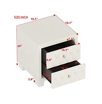 Cesicia Velvet Nightstand with 2 Drawers and Crystal Handles Elegant Storage End Table for Bedroom