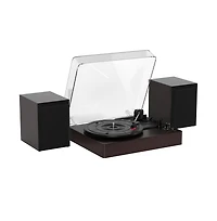 Artudatech Retro Record Player System with 3-Speed Turntable, Bluetooth 5.0 & Dual Speakers