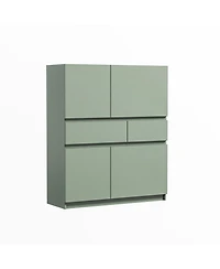 Streamdale Green wooden storage cabinet with 4 doors and 2 drawers