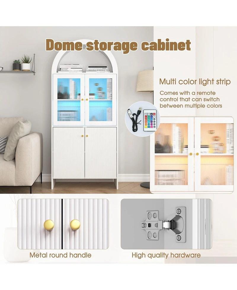 Streamdale Tech-Inspired Dome Cabinet- Snack Storage & Led Lighting