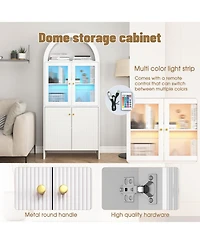 Streamdale Tech-Inspired Dome Cabinet- Snack Storage & Led Lighting