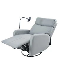 Streamdale Swivel Recliner Rocking Chair, 360 Glider for Home, Living Room, Theater (Blue-Gray)
