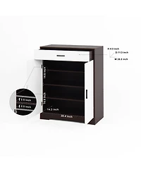 Streamdale Furniture 4-Tier Shoe Cabinet with Drawer and Adjustable Shelves