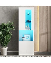 Streamdale Furniture Led Storage Cabinet with Acrylic Door