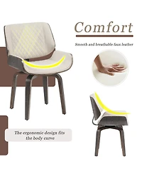 Streamdale Furniture Mid-Century Swivel Dining Chairs (Set of 2)