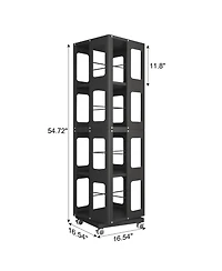 Streamdale Furniture Rotating Steel Bookshelf with Wheels
