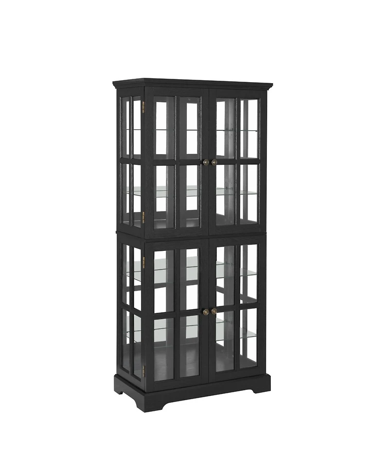 Streamdale Furniture Antique Curio Cabinet with Glass Doors & E26 Bulb