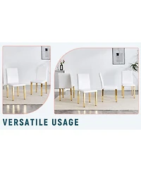Streamdale Furniture Pu Leather Chairs with Gold Legs (Set of 4)