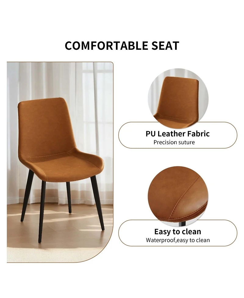 Streamdale Furniture Upholstered Faux Leather Dining Chairs (Set of 2)