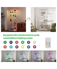 Streamdale Furniture Streamdale White Tempered Glass Display Cabinet with Lights & Locks