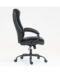 Streamdale Furniture Ergonomic Pu Leather Office Chair with Lumbar Support