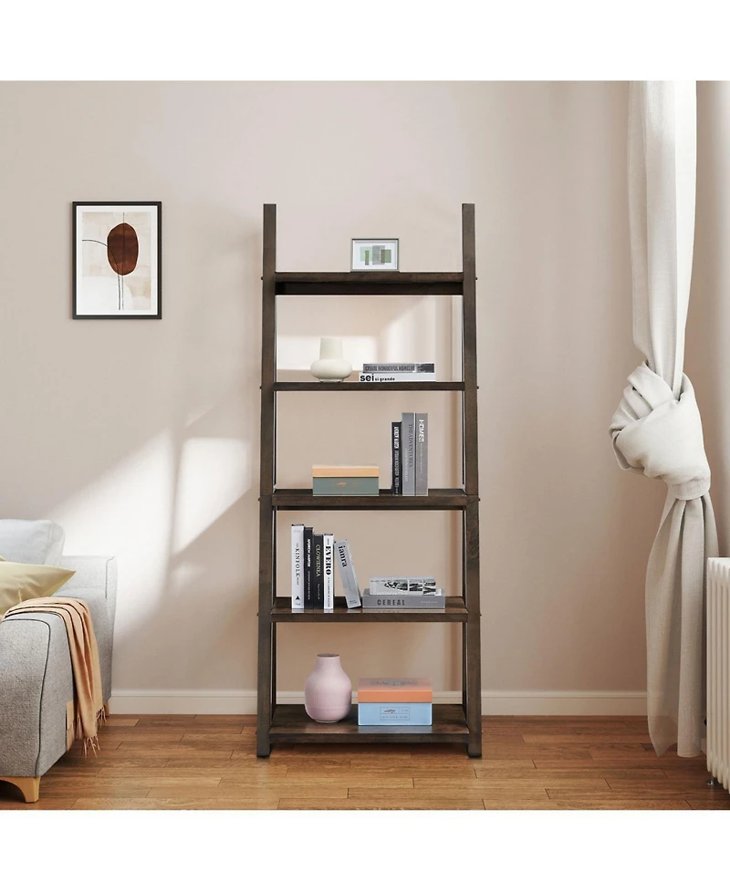 Streamdale Furniture 5-Tier Storage Shelf with Ladder Design