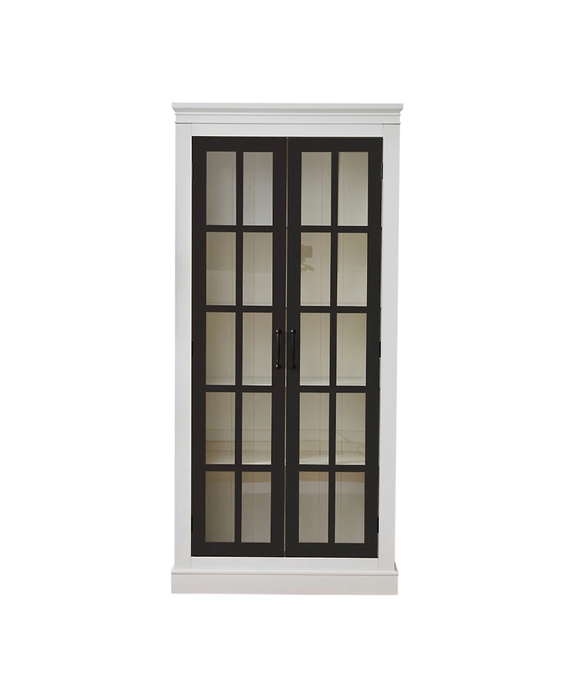 Streamdale Furniture Rustic Glass Door Display Cabinet