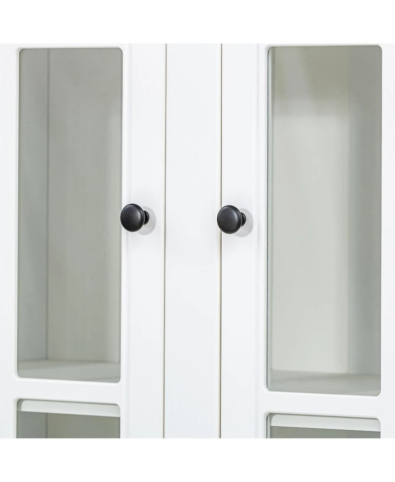 Streamdale Furniture White Retro Wall Display Cabinet with Bookshelves