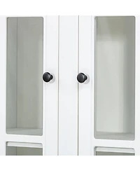 Streamdale Furniture White Retro Wall Display Cabinet with Bookshelves