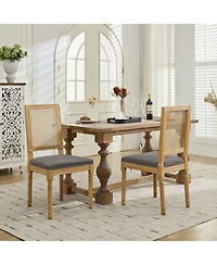 Streamdale Furniture French Louis Dining Chairs, Rattan Back.