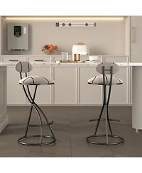 Streamdale Furniture Striped Upholstered Bar Stools - Set of 2