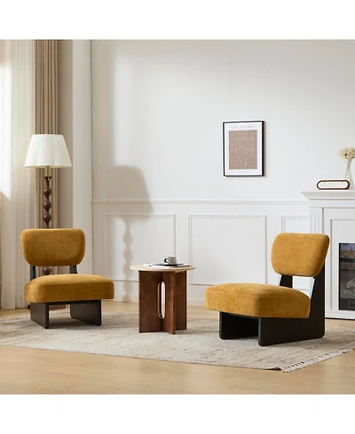 Streamdale Furniture Modern Lounge Chairs - Walnut Finish (Set of 2