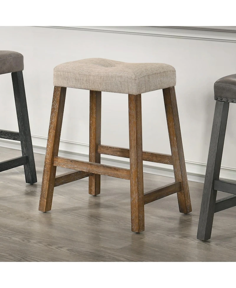 Streamdale Furniture Rustic Backless Counter Stool Set of 2 - 25" Farmhouse Barstools
