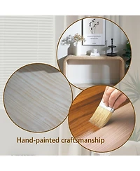 Streamdale Furniture 59in Natural Wood Console Table with Wood Beads