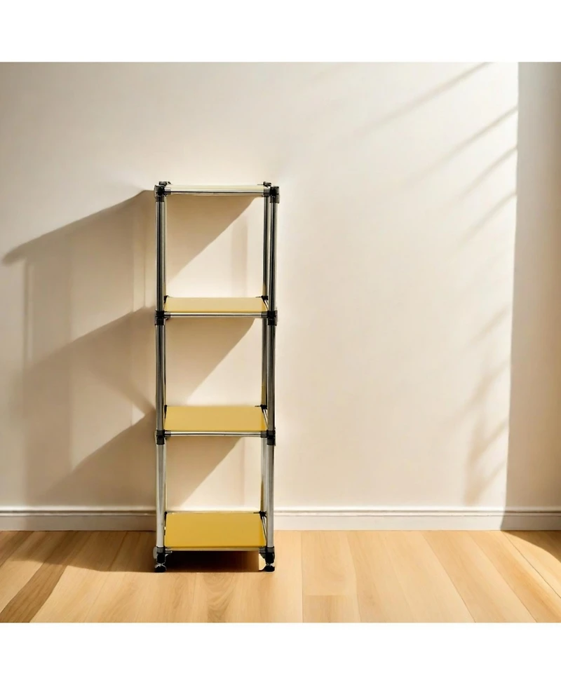 Streamdale Furniture Korean 4-Tier Stainless Steel Shelving Unit (49"H x 14.9"W)