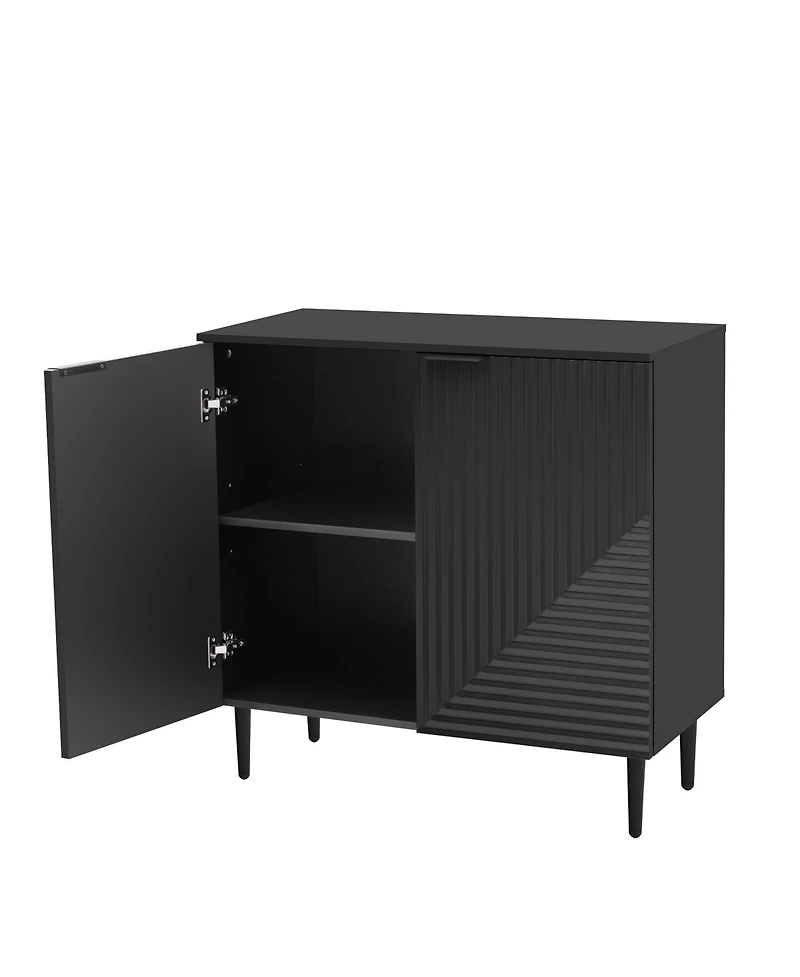 Streamdale Furniture Mira Modern Side Cabinet with Adjustable Shelves, Geometric Design