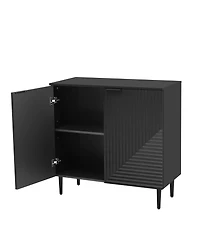 Streamdale Furniture Mira Modern Side Cabinet with Adjustable Shelves, Geometric Design