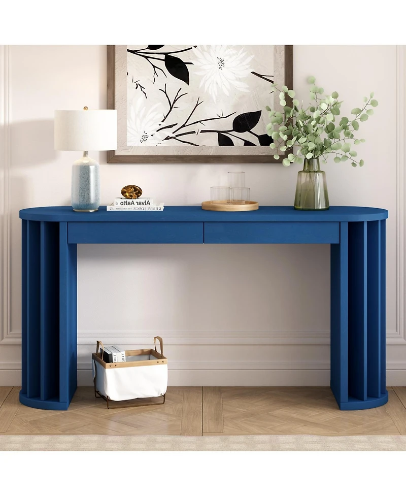 Streamdale Furniture 59" Oak Veneer Console Table