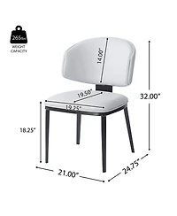 Streamdale Furniture Pu Leather Dining Chairs