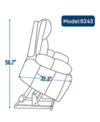Streamdale Furniture Brown Power Lift Recliner with Massage & Heat