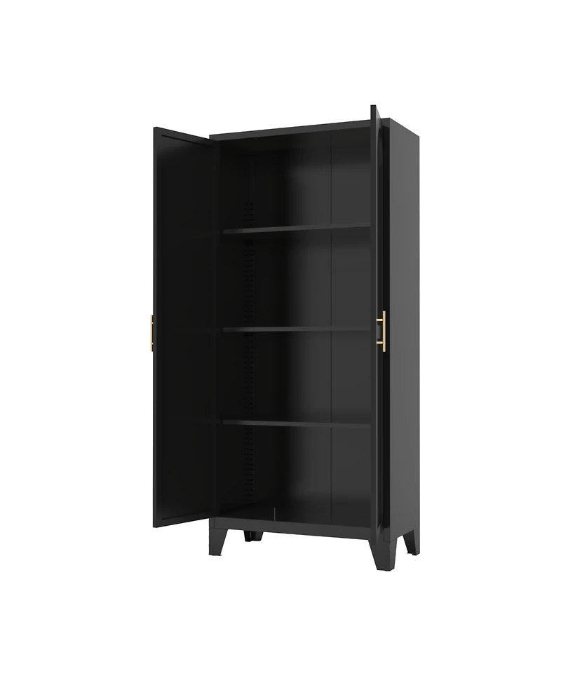 Streamdale Furniture 61" Metal Storage Cabinet with Adjustable Shelves