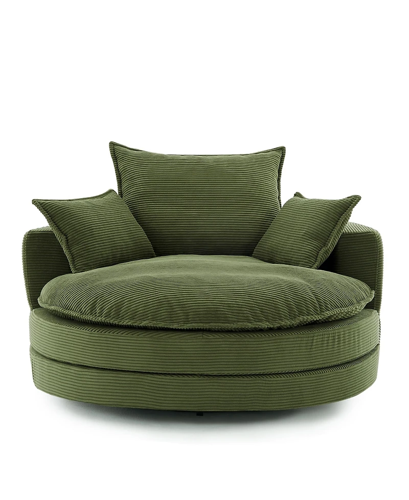 Streamdale Furniture 360 Swivel Barrel Chair with Pillows - Green