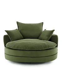 Streamdale Furniture 360 Swivel Barrel Chair with Pillows - Green
