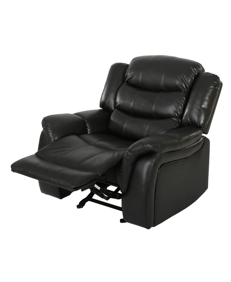 Streamdale Furniture Streamdale Classic Black Berry Pu Glider Recliner