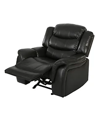 Streamdale Furniture Streamdale Classic Black Berry Pu Glider Recliner