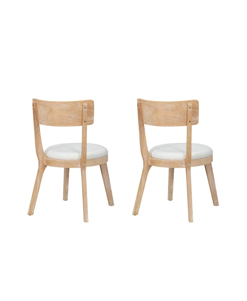 Streamdale FurnitureSet of 2 Modern Upholstered Dining Chairs, Rubberwood