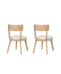 Streamdale FurnitureSet of 2 Modern Upholstered Dining Chairs, Rubberwood