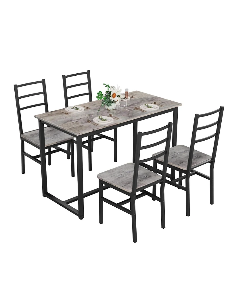 Streamdale Farmhouse Dining Table Set with 4 Chairs