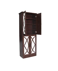 Streamdale Furniture 68" Shoe Cabinet with Doors, 8-Tier Adjustable Shoe Organizer, Walnut