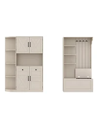 Streamdale Furniture Hall Cabinet with Storage & Hooks