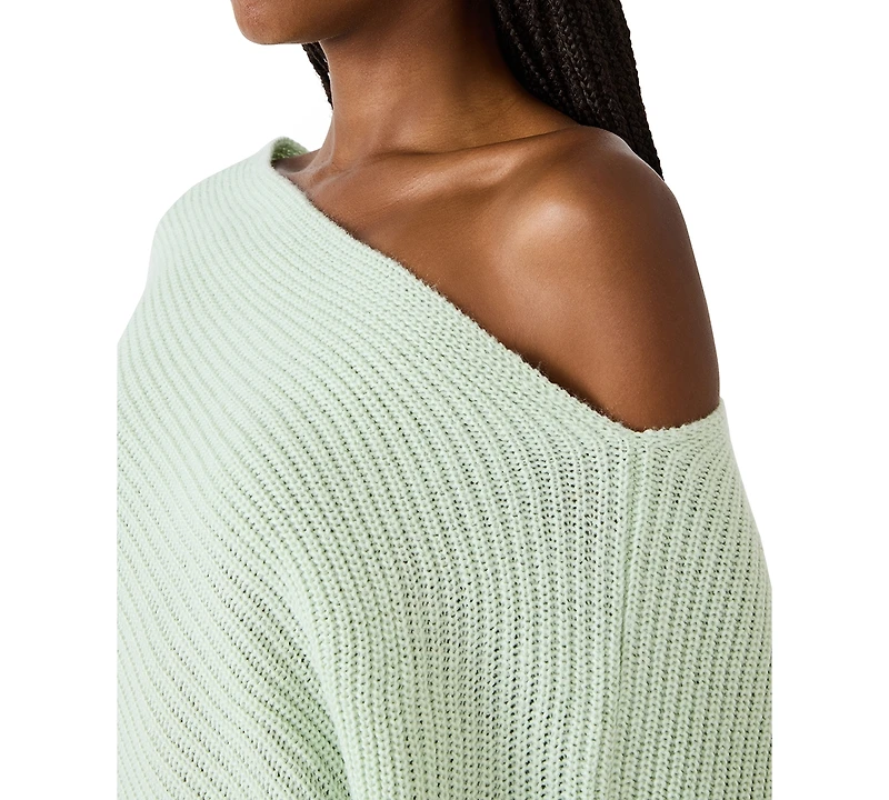 Steve Madden Women's Channing Asymmetrical Neck Poncho Sweater