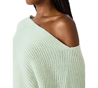 Steve Madden Women's Channing Asymmetrical Neck Poncho Sweater