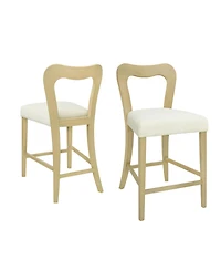 Streamdale Counter Stool Without Arm(light ash+beige) Set of 2
