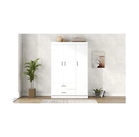Streamdale 3-Door Wardrobe with 2 Drawers, White