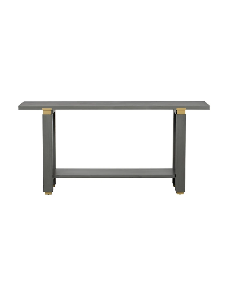 Streamdale Furniture Modern Console Table - Solid Wood Metal Accents Shelf