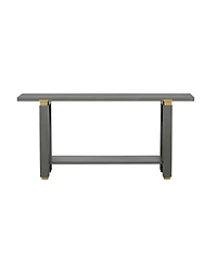 Streamdale Furniture Modern Console Table - Solid Wood Metal Accents Shelf