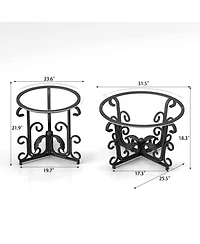 Streamdale Furniture Tempered Glass Coffee Table Set - Rustic Black