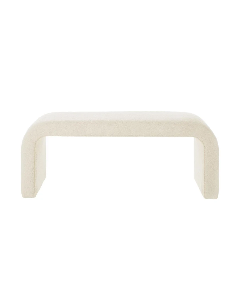 Streamdale Furniture U-Shaped Teddy Ottoman Bench Set of 3- Cream