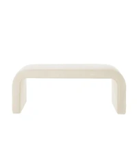 Streamdale Furniture U-Shaped Teddy Ottoman Bench Set of 3- Cream
